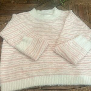 Pink and white Bobeau size Medium Sweater